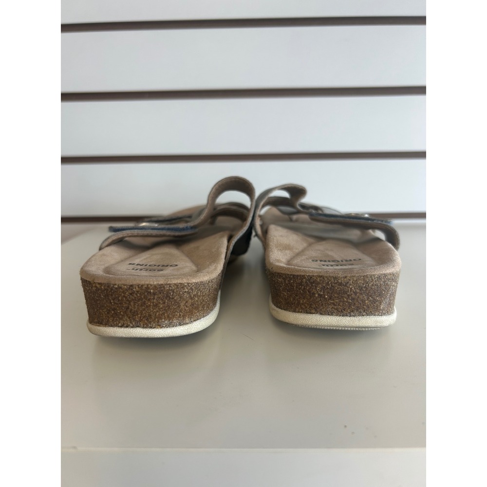 Earth Origins Bosk Brent Leather Adjustable Comfort Slide Sandals Pearl Blue 9M - Picture 5 of 10